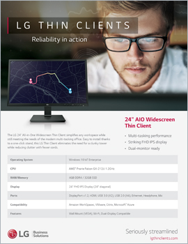 Brochure LG Thin Clients, Reliability in Action