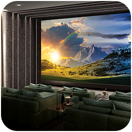 purple night sky in LED cinema screen