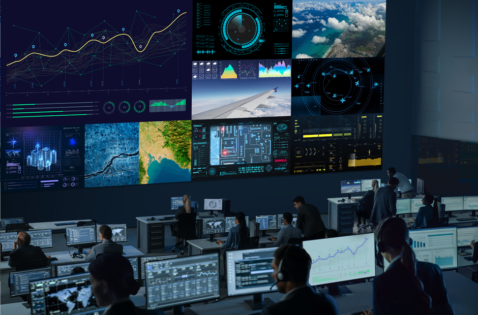 See it all with MAGNIT DVLED walls and LG monitors for dynamic control rooms and command centers