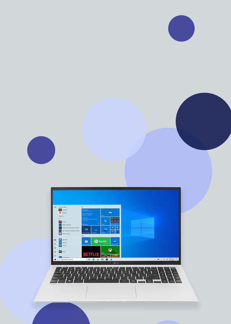 LG gram on gray background