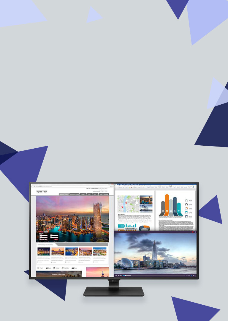 LG monitor on gray background