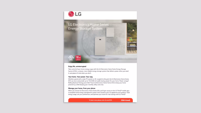 Spec Sheet: LG Electronics Home Series ESS