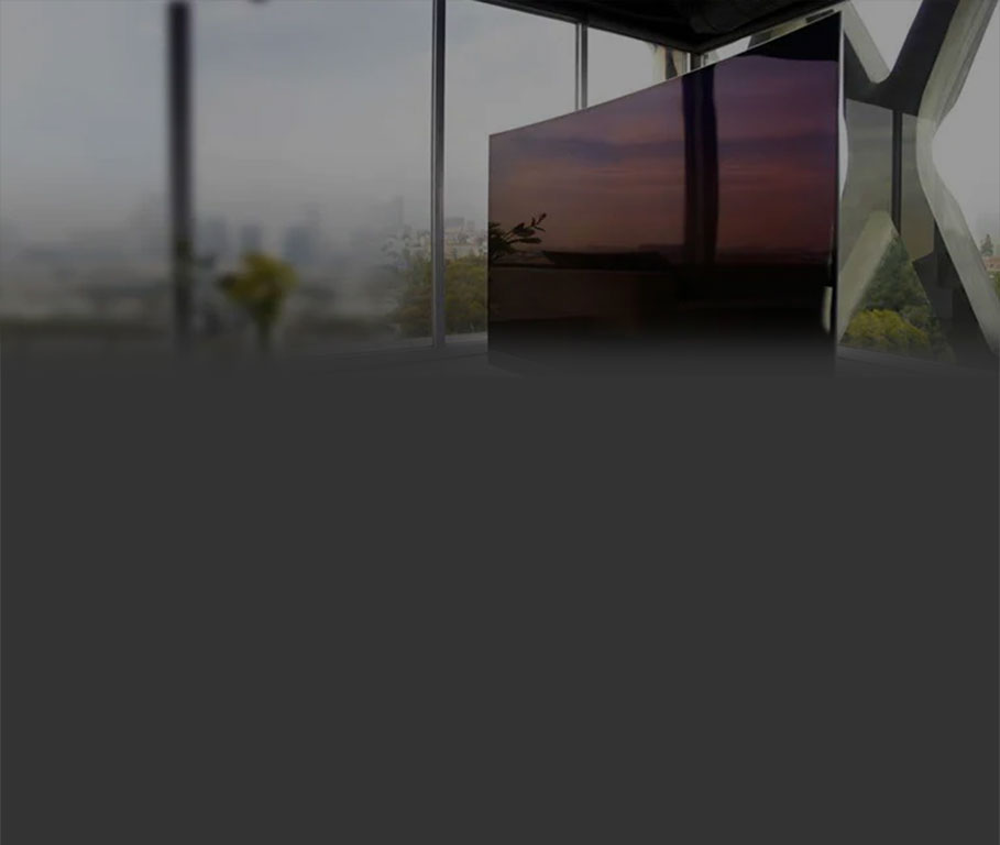 image of tv in a window setting